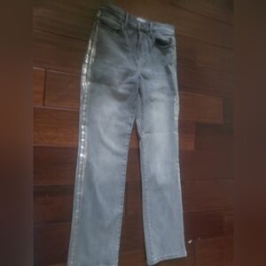 Women's Gray Jeans with Silver Accents
